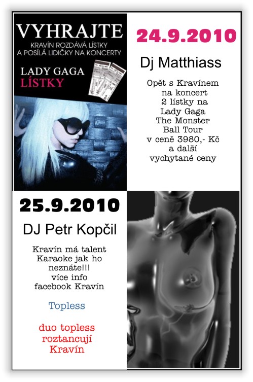 Program pátek 24. a  sobota 25.9.2010 MC Kravín